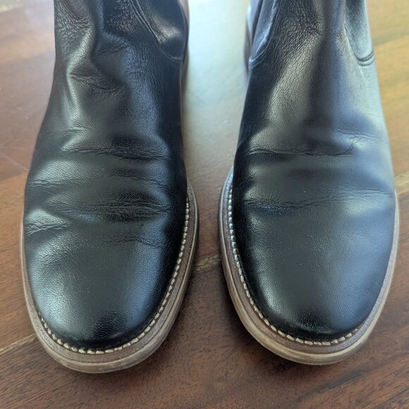 Cole Haan x Nike Air Black Western Slouchy Minimalist Leather Boots Women's 6 - Picture 4 of 8